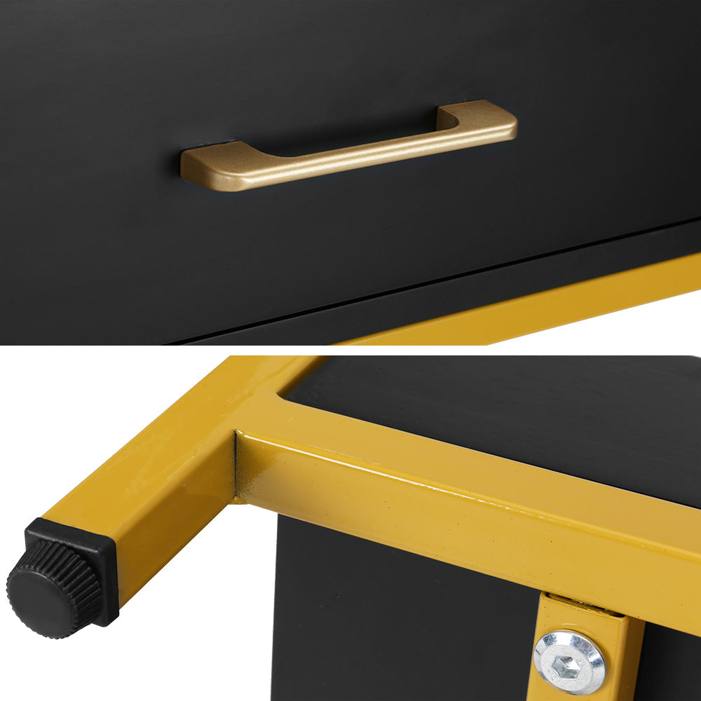 Artiss Bedside Table Drawers Side Table Shelf Storage Nightstand Black MASON-Furniture > Bedroom-PEROZ Accessories