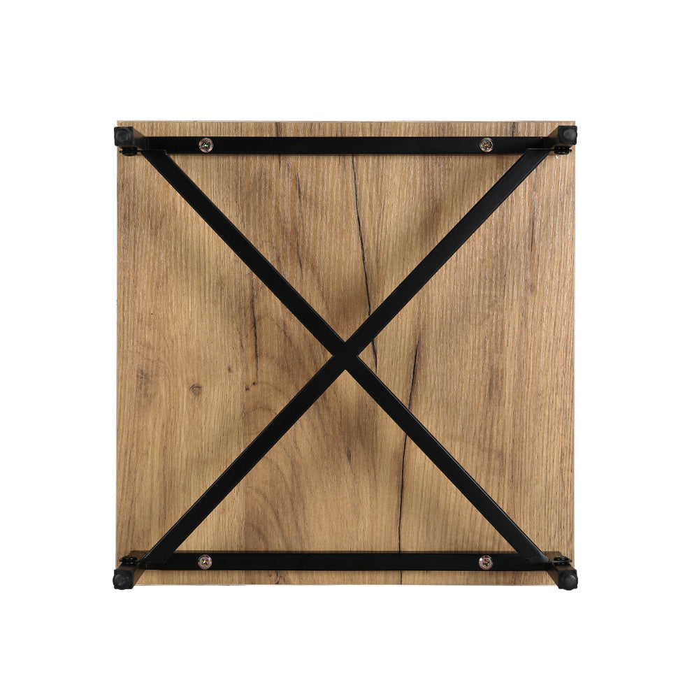 Artiss Bedside Table Drawers Side Table Shelf Storage Nightstand Rust Oak KRAVU-Furniture > Bedroom-PEROZ Accessories