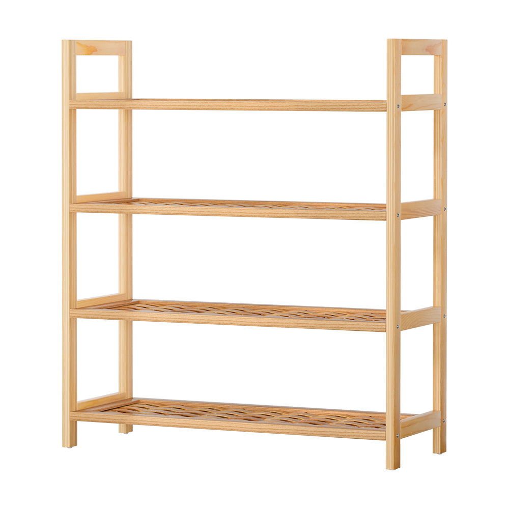 Artiss 4-tier Shoe Rack 12 Pairs Shoe Storage Weaved Shelves-Shoe Storage Cabinets-PEROZ Accessories