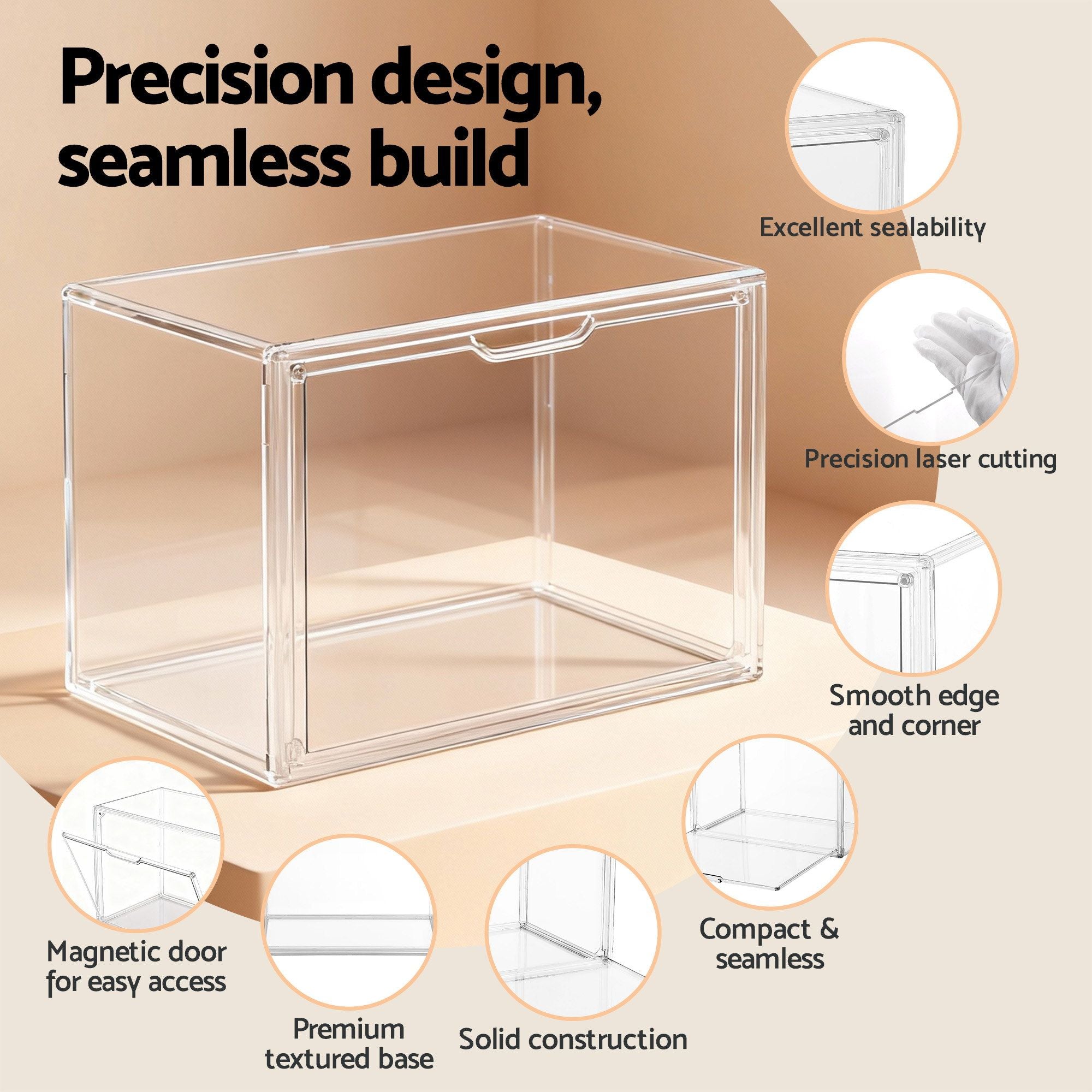 Artiss Clear Acrylic Display Case 3 Pack Toy Storage Box