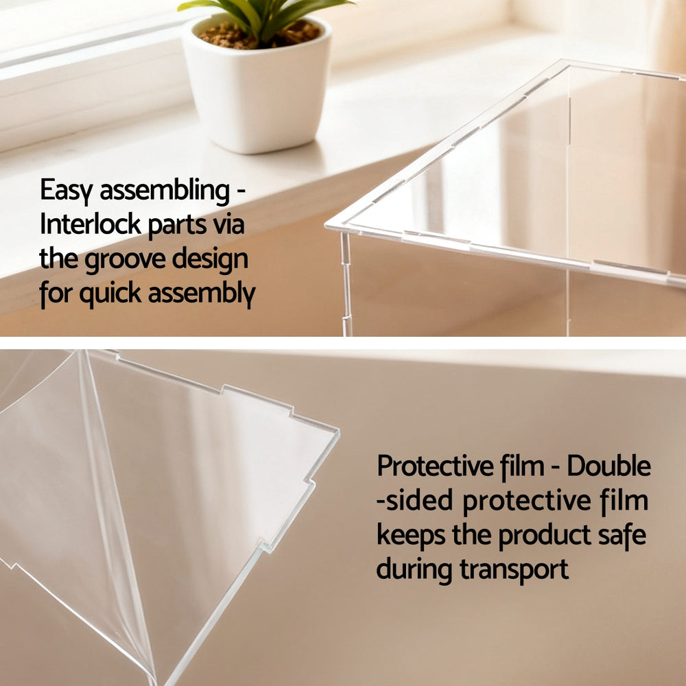 Artiss Clear Acrylic Display Case Dustproof Protection Box For Car Toys 30CM-Home & Garden > Hobbies > Arts & Crafts-PEROZ Accessories