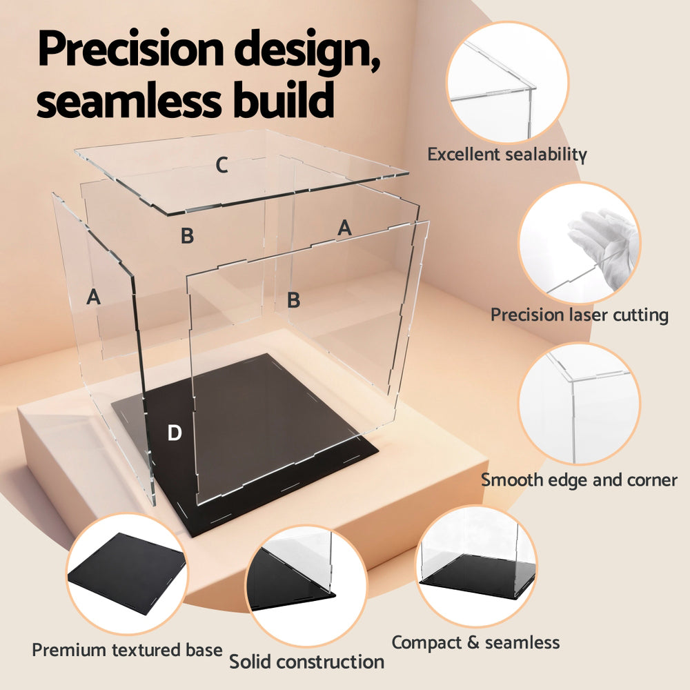 Artiss Clear Acrylic Display Case Dustproof Protection Box For Car Toys 30CM-Home & Garden > Hobbies > Arts & Crafts-PEROZ Accessories