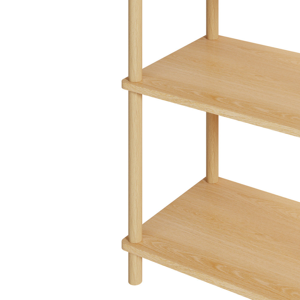 Oikiture Display Shelf 5 Tier Bookshelf Storage Rack Natural-Display Shelf-PEROZ Accessories