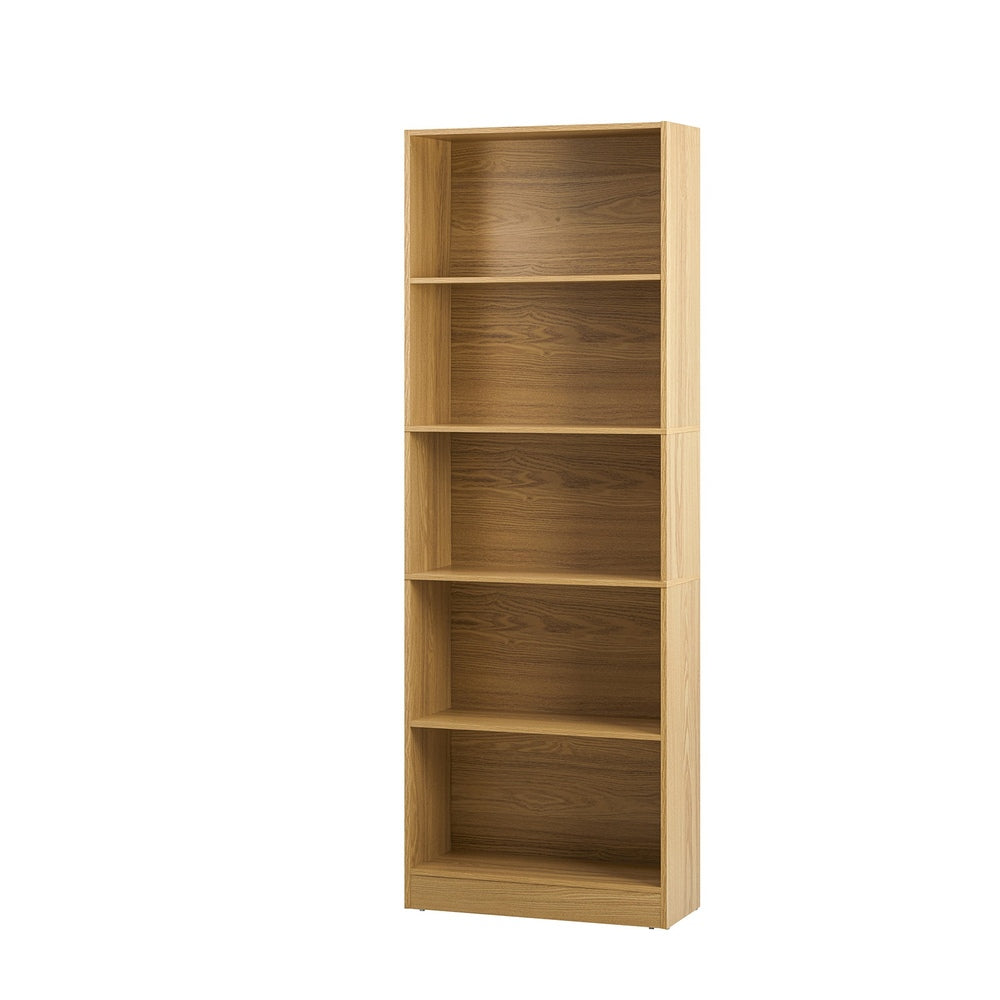 Oikiture Bookshelf Display Shelf 5-Tier Natural-Display Shelf-PEROZ Accessories