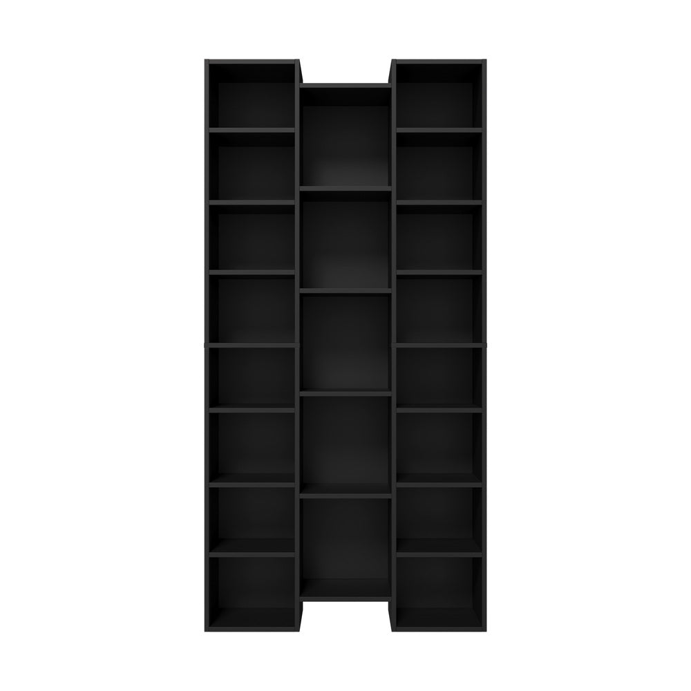 Oikiture Bookshelf Display Shelf CD DVD Storage Media Rack Black-Display Shelf-PEROZ Accessories