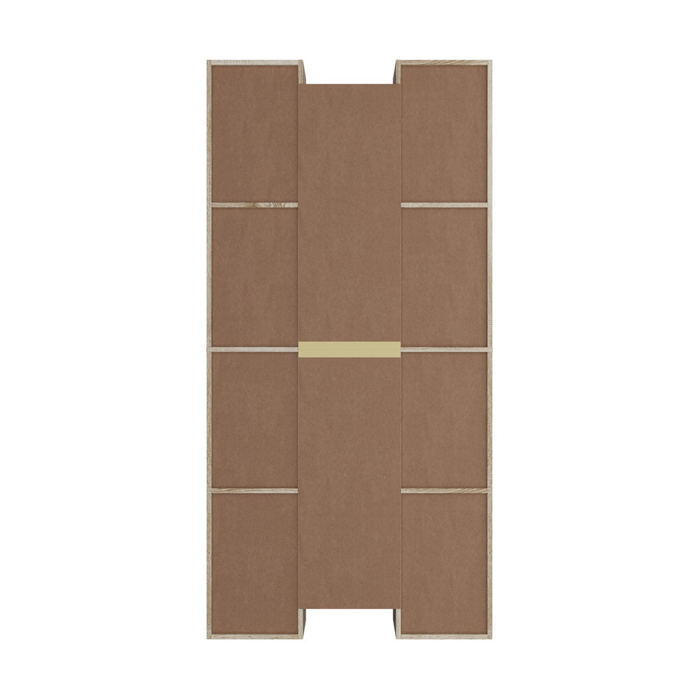 Oikiture Bookshelf Display Shelf CD DVD Storage Media Rack Natural-Display Shelf-PEROZ Accessories