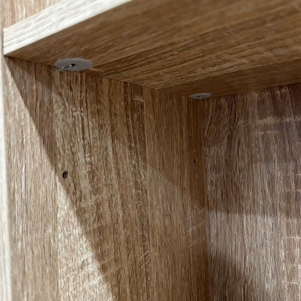 Oikiture Bookshelf Display Shelf CD DVD Storage Media Rack Natural-Display Shelf-PEROZ Accessories