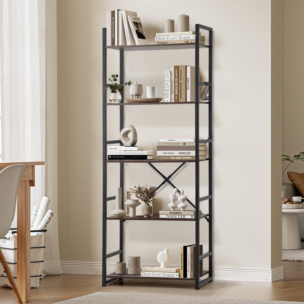 Oikiture Display Shelf 5-Tier Shelves Stand Rack 60CM-Bookshelf-PEROZ Accessories