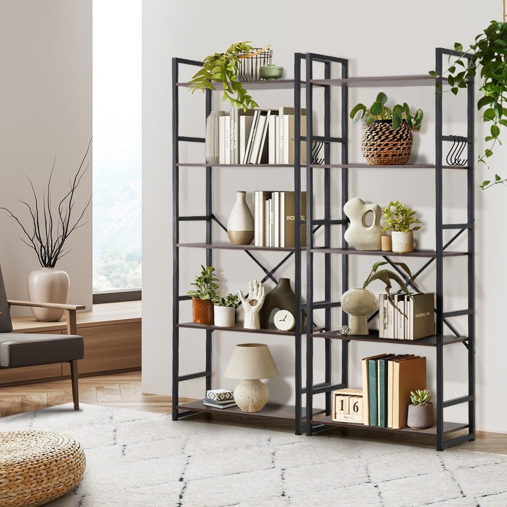 Oikiture Display Shelf 5-Tier Shelves Stand Rack 60CM-Bookshelf-PEROZ Accessories