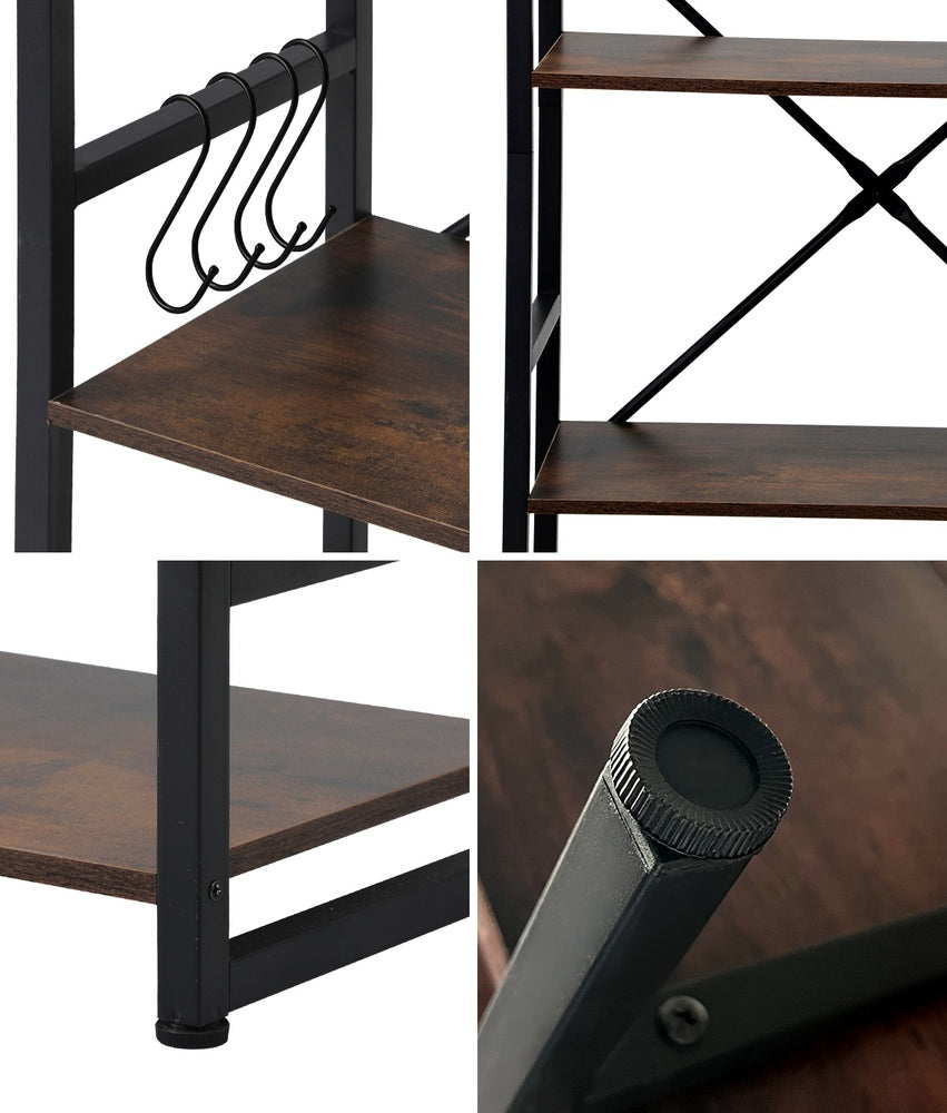 Oikiture Display Shelf 5-Tier Shelves Stand Rack 60CM-Bookshelf-PEROZ Accessories