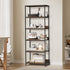 Oikiture Display Shelf 5 Tier Storage Shelves Black & Walnut-Display Shelf-PEROZ Accessories