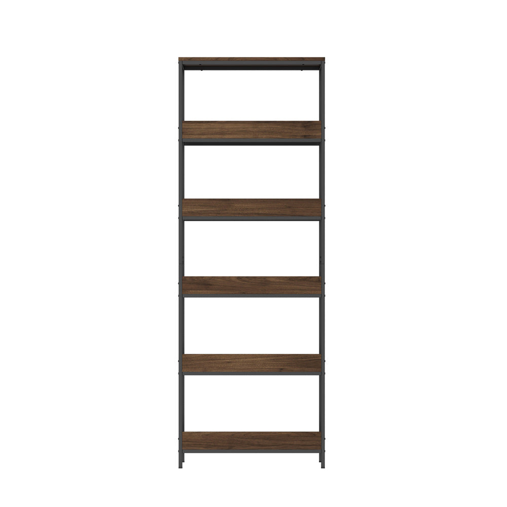 Oikiture Display Shelf 5 Tier Storage Shelves Black & Walnut-Display Shelf-PEROZ Accessories