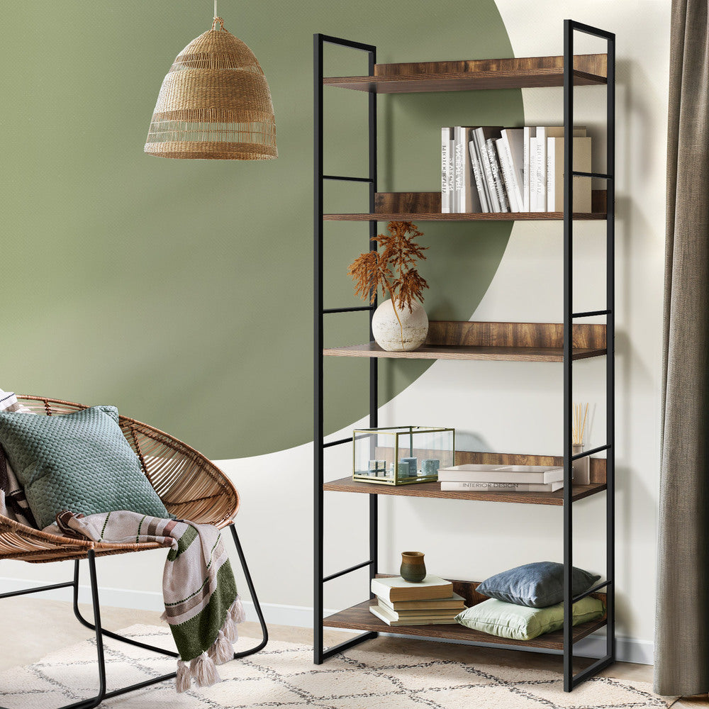Oikiture Display Shelves Bookshelf Bookcase Shelf Storage Industrial Furniture-Bookcases & Shelves-PEROZ Accessories