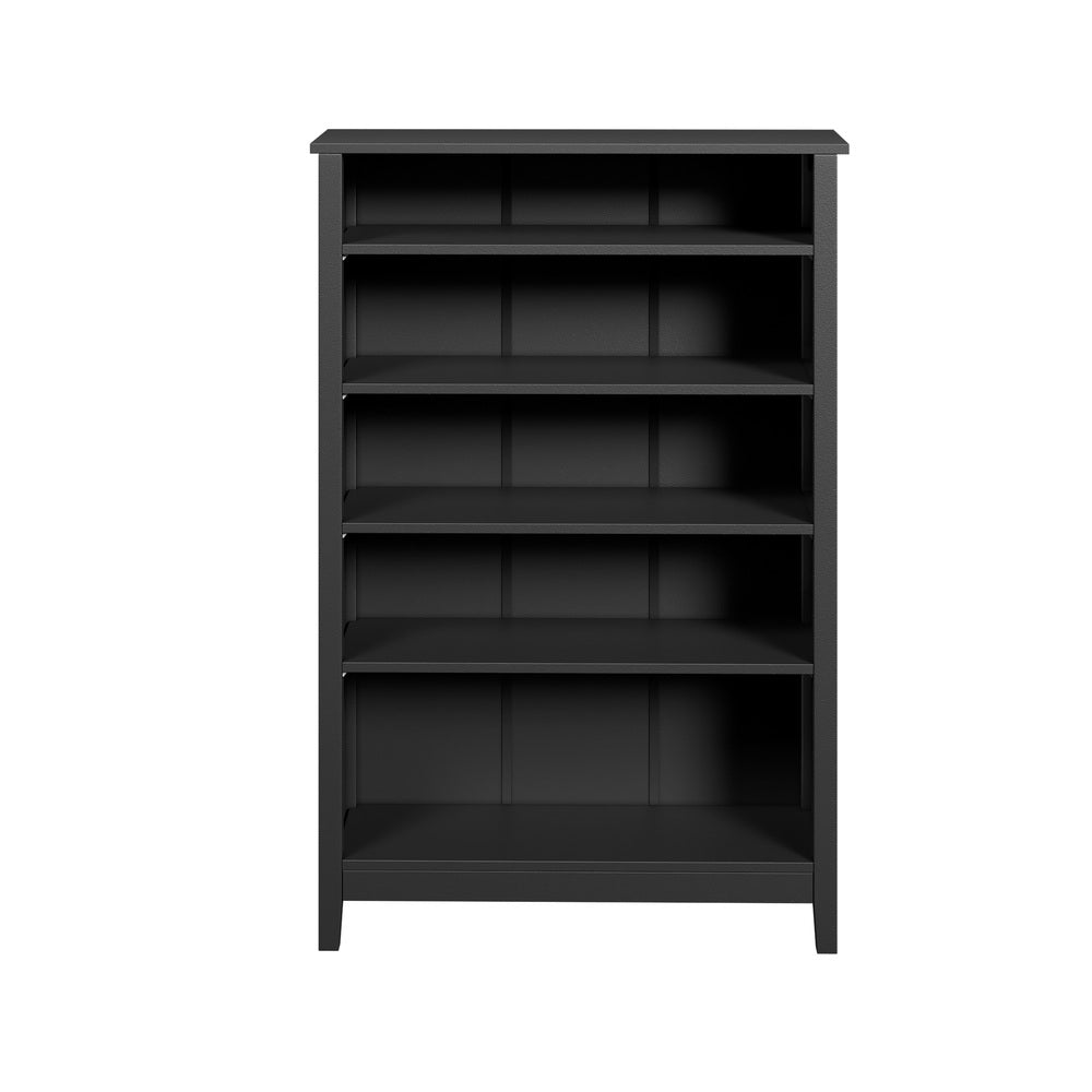 Oikiture Bookshelf Bookcase Display Shelf 5-Tier Storage Cabinet Black-Display Shelf-PEROZ Accessories