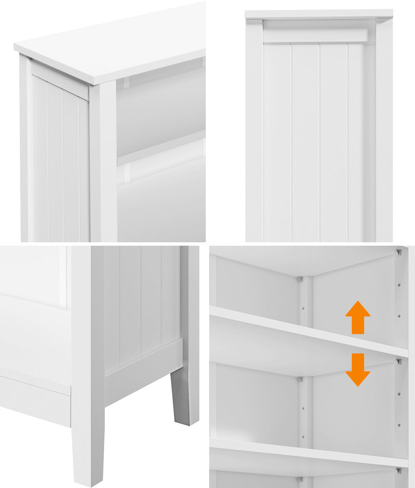 Oikiture Bookshelf Bookcase Display Shelf 5-Tier Storage Cabinet White-Display Shelf-PEROZ Accessories