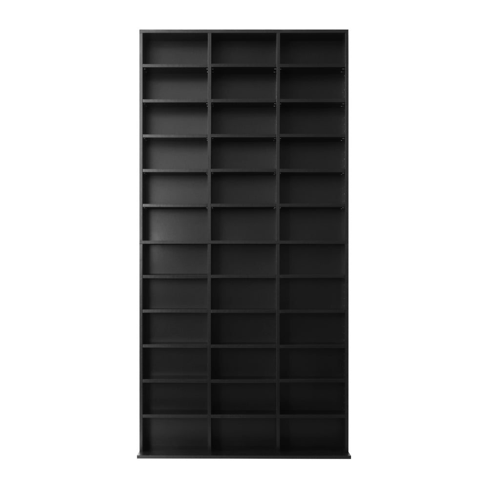 Oikiture Bookcase Bookshelf 1044 CD/DVD Rack Wooden Shelving Unit Display Shelf-Black-Bookcases & Shelves-PEROZ Accessories