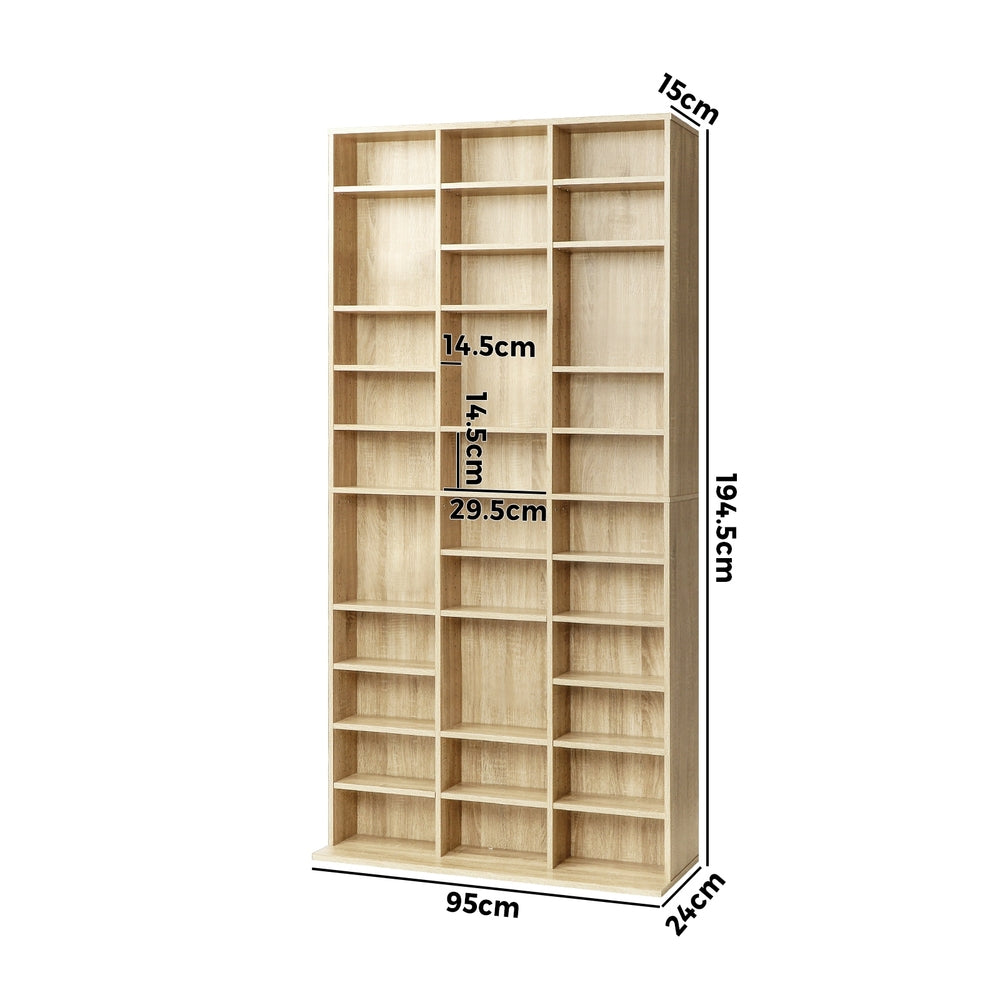 Oikiture Bookcase Bookshelf 1044 CD/DVD Rack Wooden Shelving Unit Display Shelf-Bookcases & Shelves-PEROZ Accessories