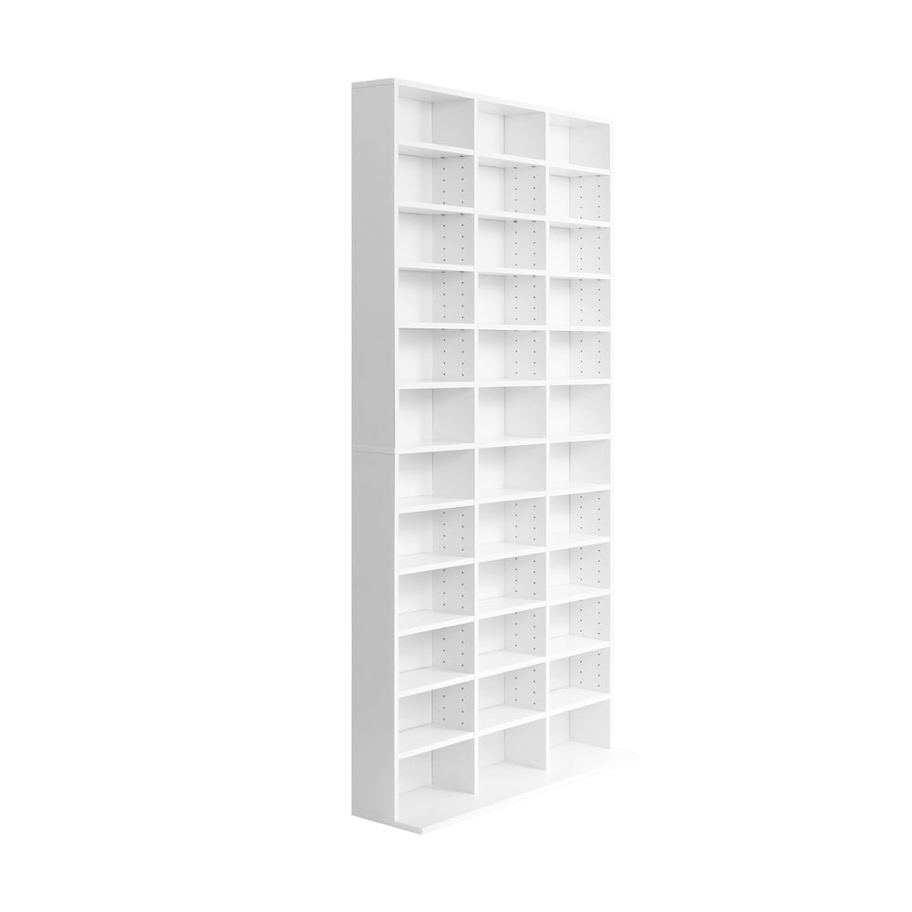 Oikiture Bookcase Bookshelf 1044 CD/DVD Rack Wooden Shelving Unit Display Shelf-White-Bookcases & Shelves-PEROZ Accessories