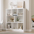 Oikiture Bookshelf Display Shelves Unit Storage Organizer White-Display Shelf-PEROZ Accessories
