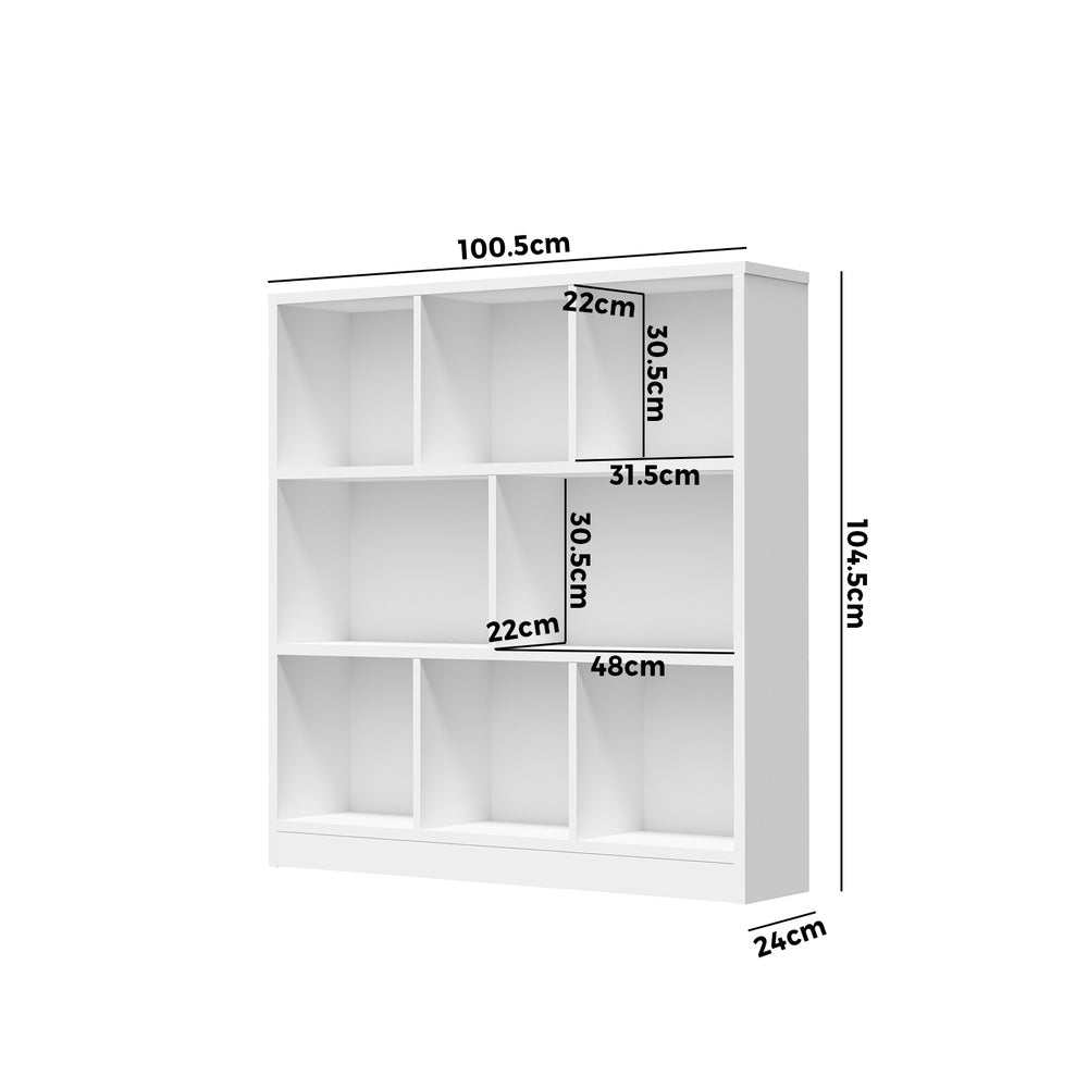 Oikiture Bookshelf Display Shelves Unit Storage Organizer White-Display Shelf-PEROZ Accessories