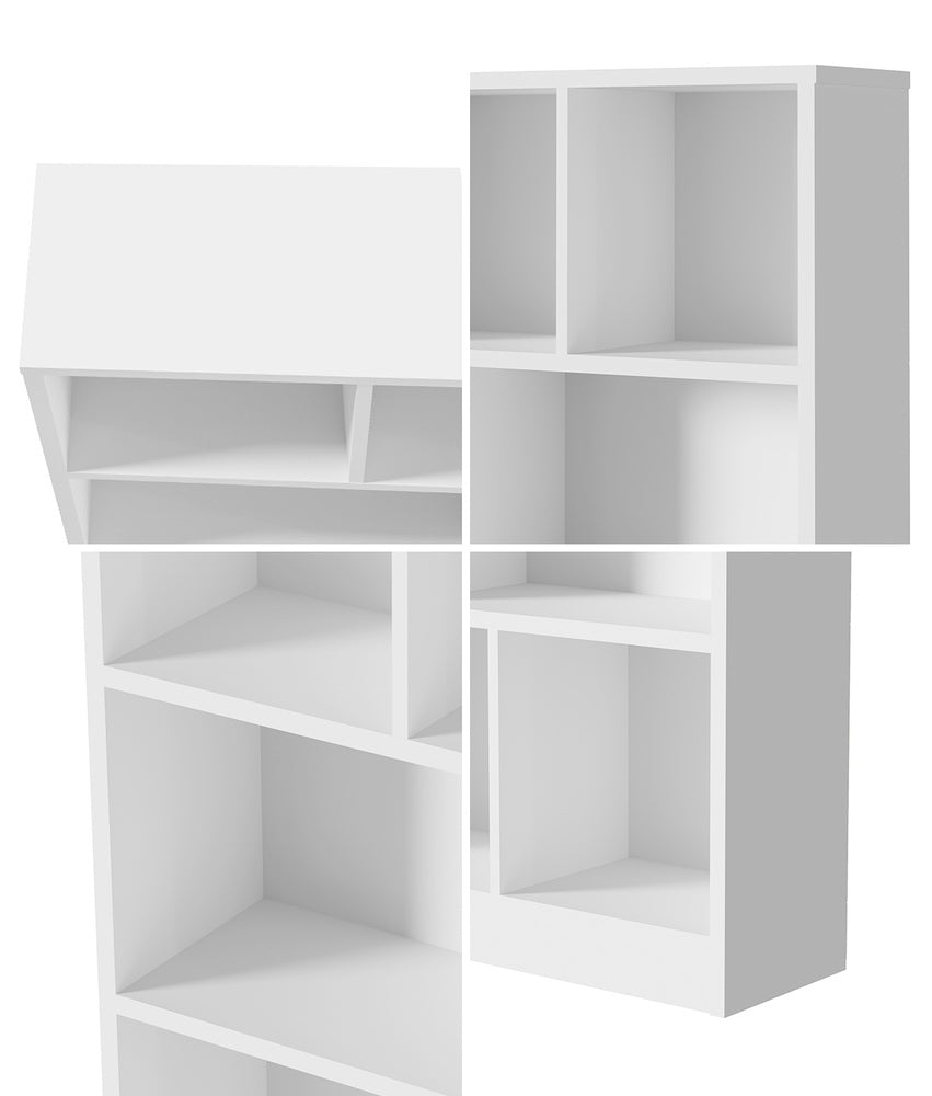 Oikiture Bookshelf Display Shelves Unit Storage Organizer White-Display Shelf-PEROZ Accessories
