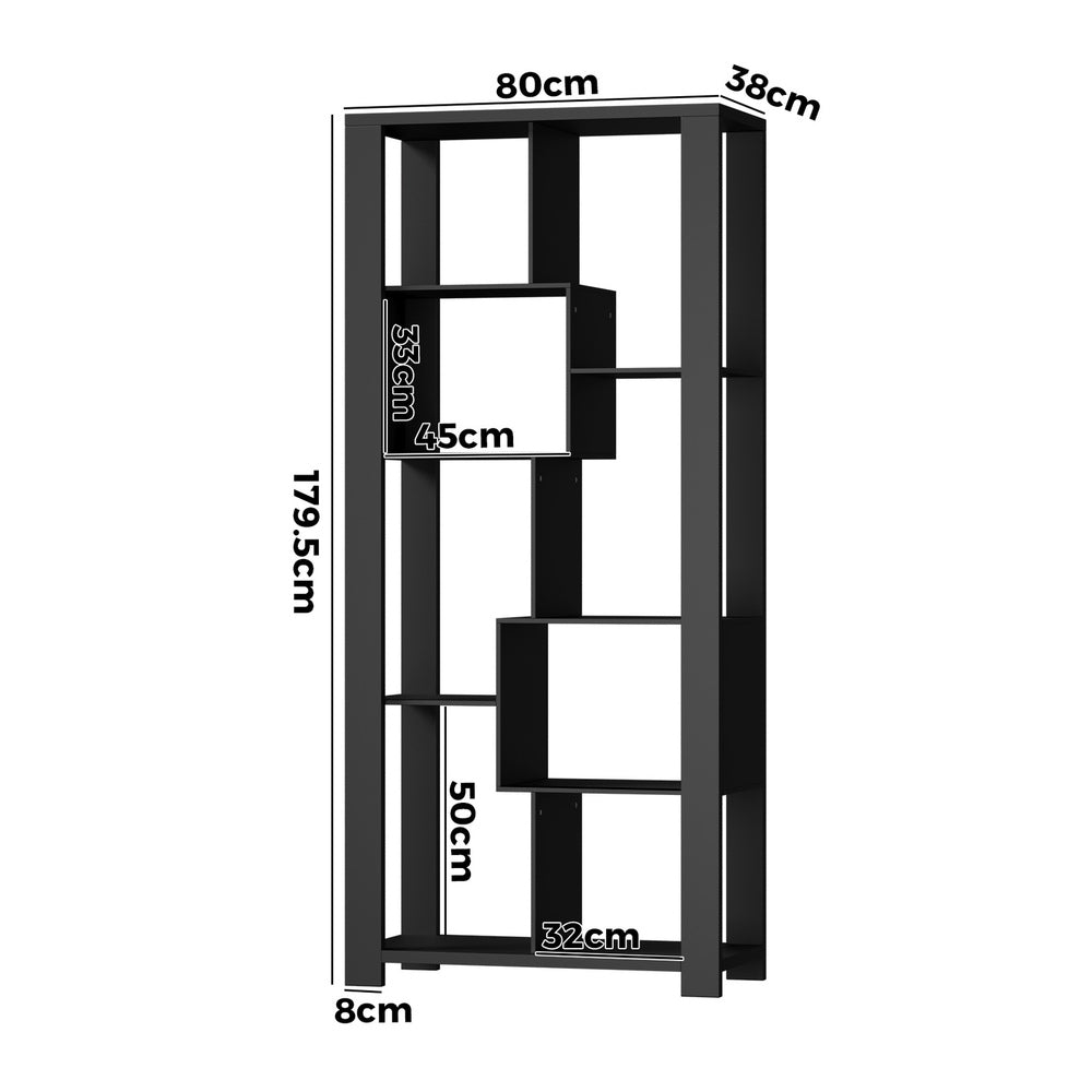 Oikiture Display Shelf Open Multi-tier Shelves Black-Display Shelf-PEROZ Accessories