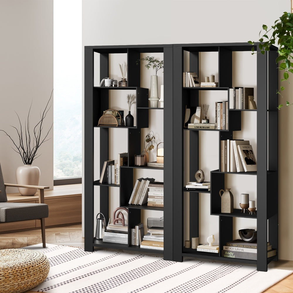 Oikiture Display Shelf Open Multi-tier Shelves Black-Display Shelf-PEROZ Accessories