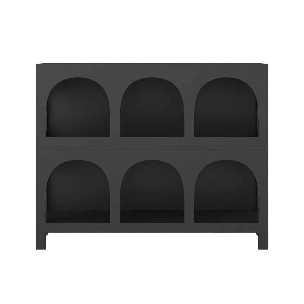 Oikiture Display Shelf Storage Stand Bookshelf Black-Bookshelf-PEROZ Accessories