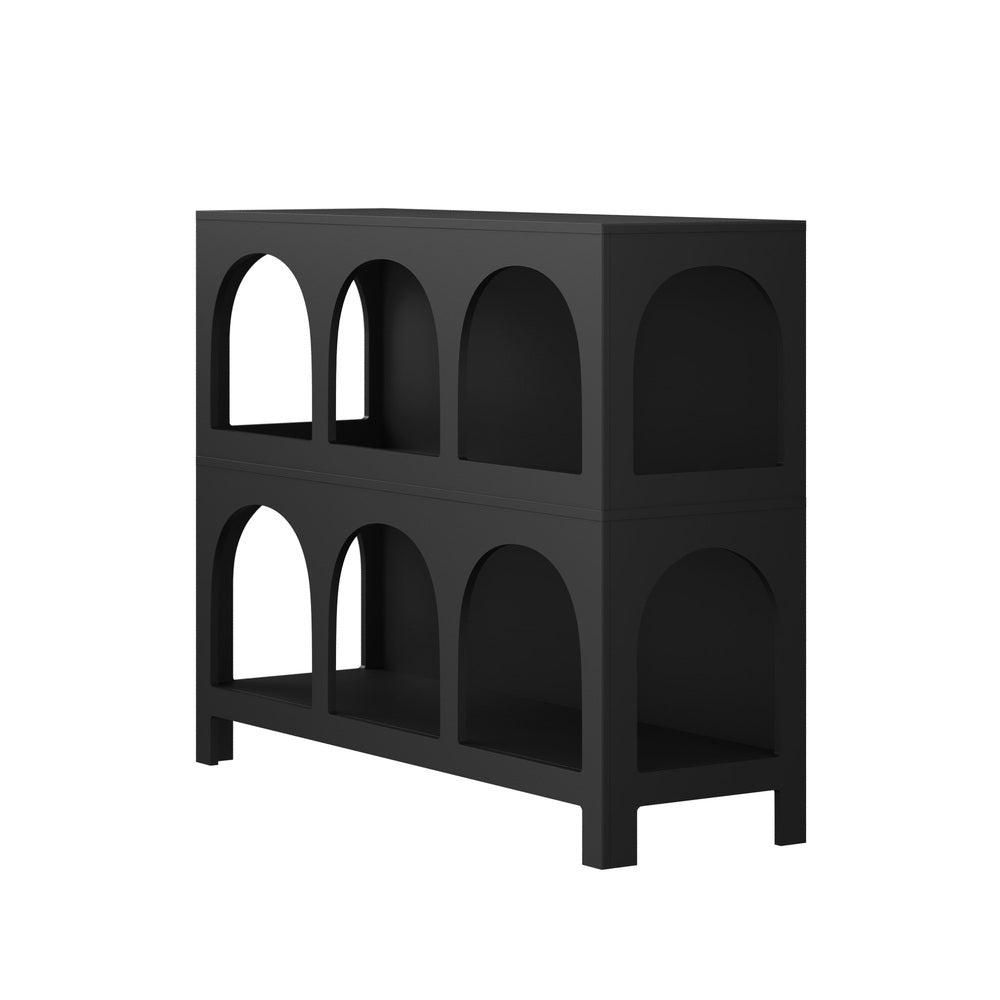 Oikiture Display Shelf Storage Stand Bookshelf Black-Bookshelf-PEROZ Accessories