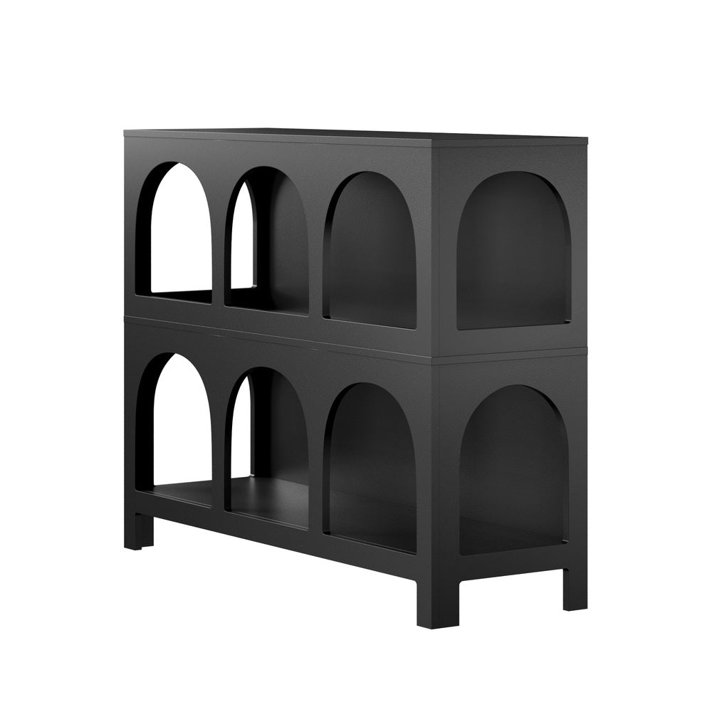 Oikiture Display Shelf Storage Stand Bookshelf Black-Bookshelf-PEROZ Accessories
