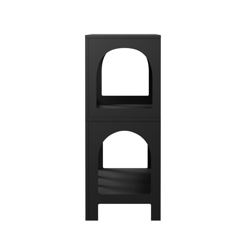 Oikiture Display Shelf Storage Stand Bookshelf Black-Bookshelf-PEROZ Accessories