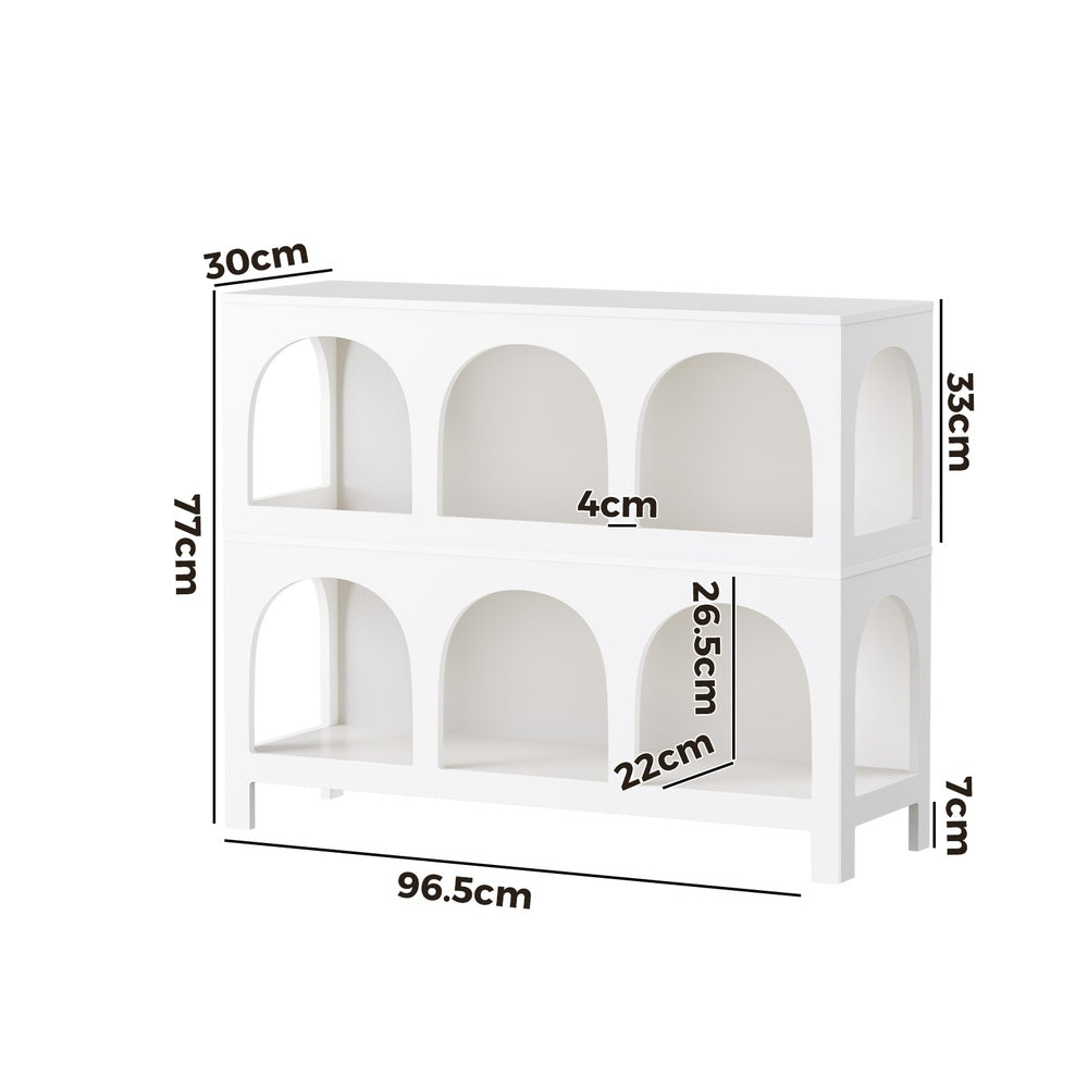 Oikiture Display Shelf Storage Stand Bookshelf White-Bookshelf-PEROZ Accessories