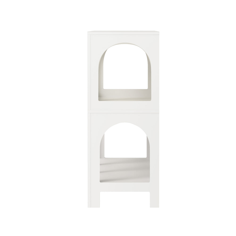 Oikiture Display Shelf Storage Stand Bookshelf White-Bookshelf-PEROZ Accessories