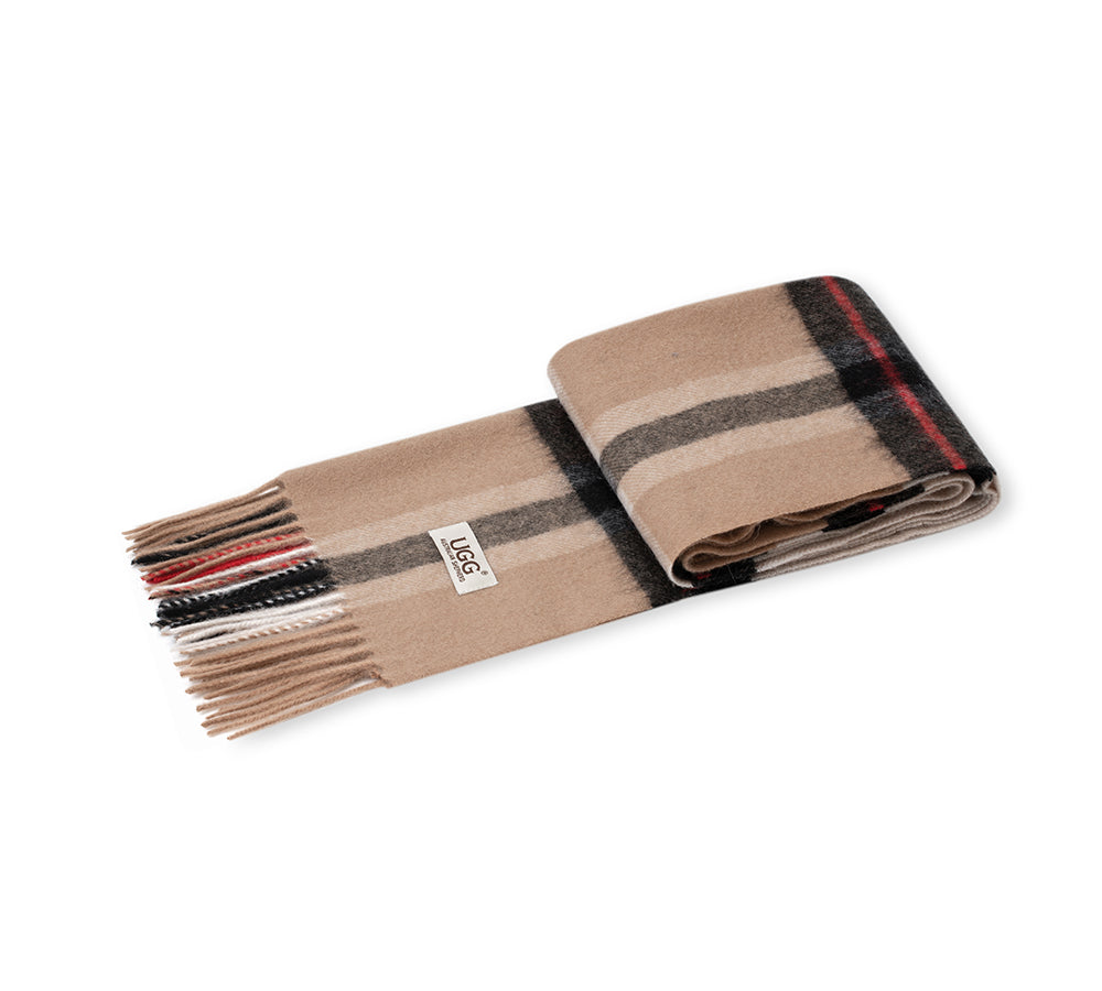 AUSTRALIAN SHEPHERD 100% Wool Check Scarf Solara