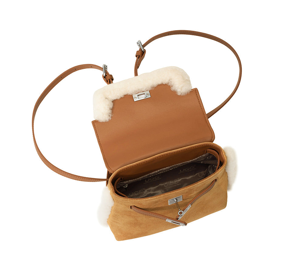 AUSTRALIAN SHEPHERD Women Fluffy Wool Adjustable Strap Over Shoulder Kenny Bag