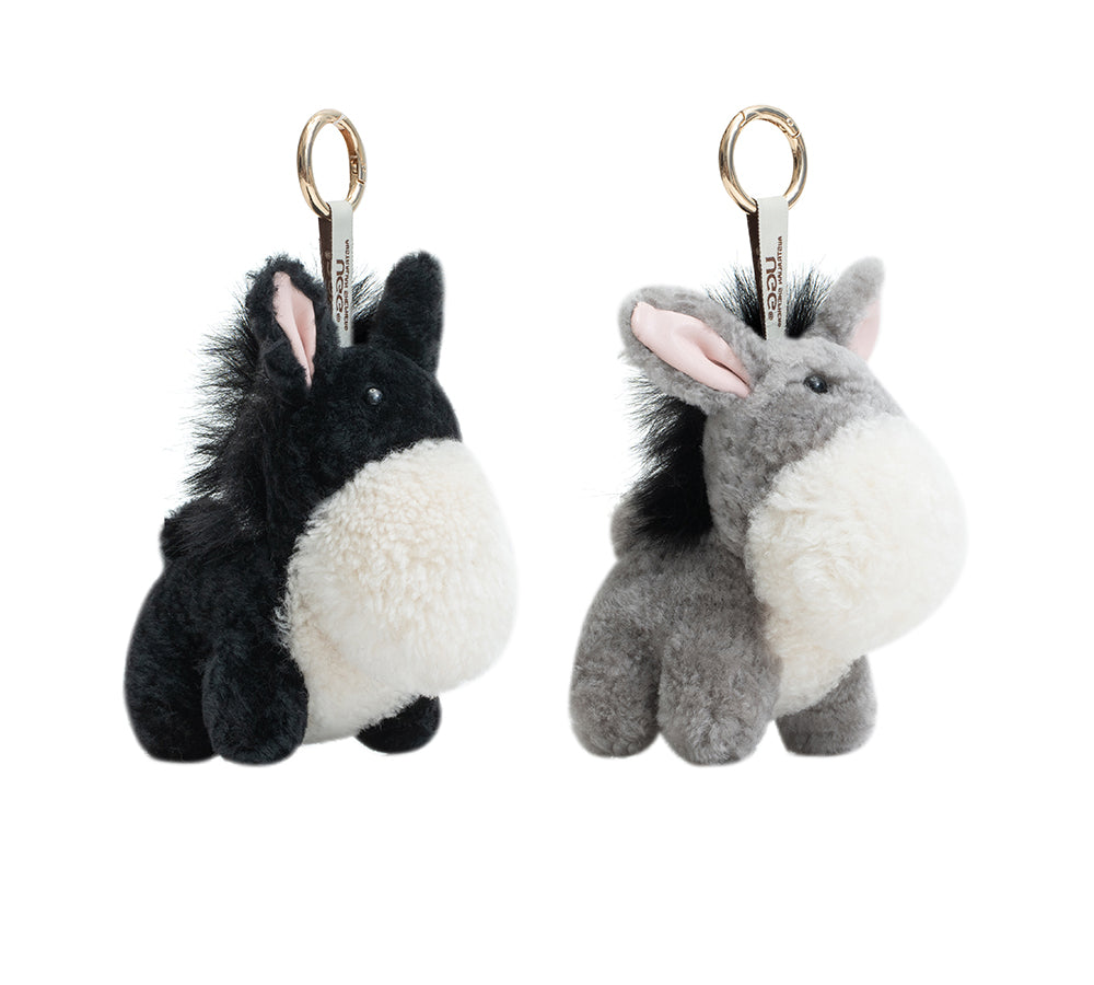 AUSTRALIAN SHEPHERD Fluffy Plush Donkey Companion Moofy Keyring