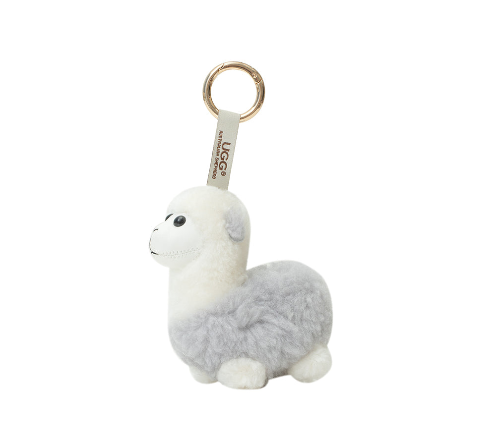 AUSTRALIAN SHEPHERD UGG Keychain Fluffy Alpaca MooMoo