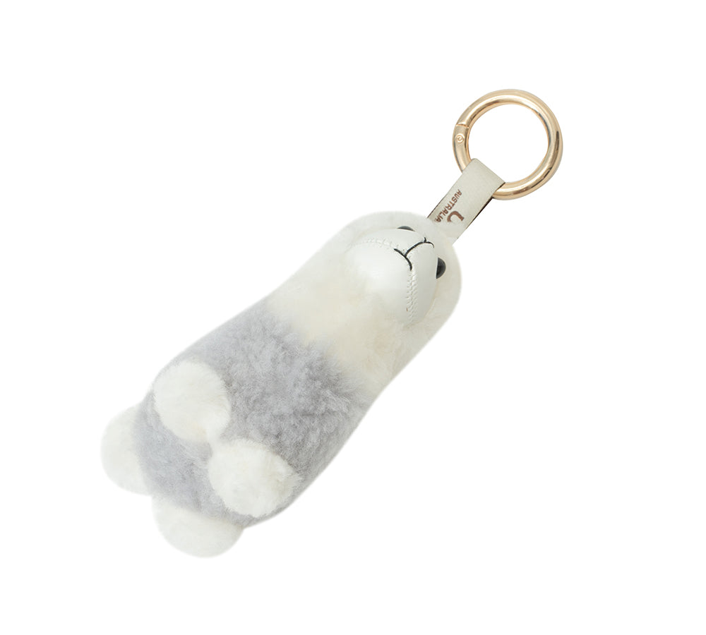 AUSTRALIAN SHEPHERD UGG Keychain Fluffy Alpaca MooMoo