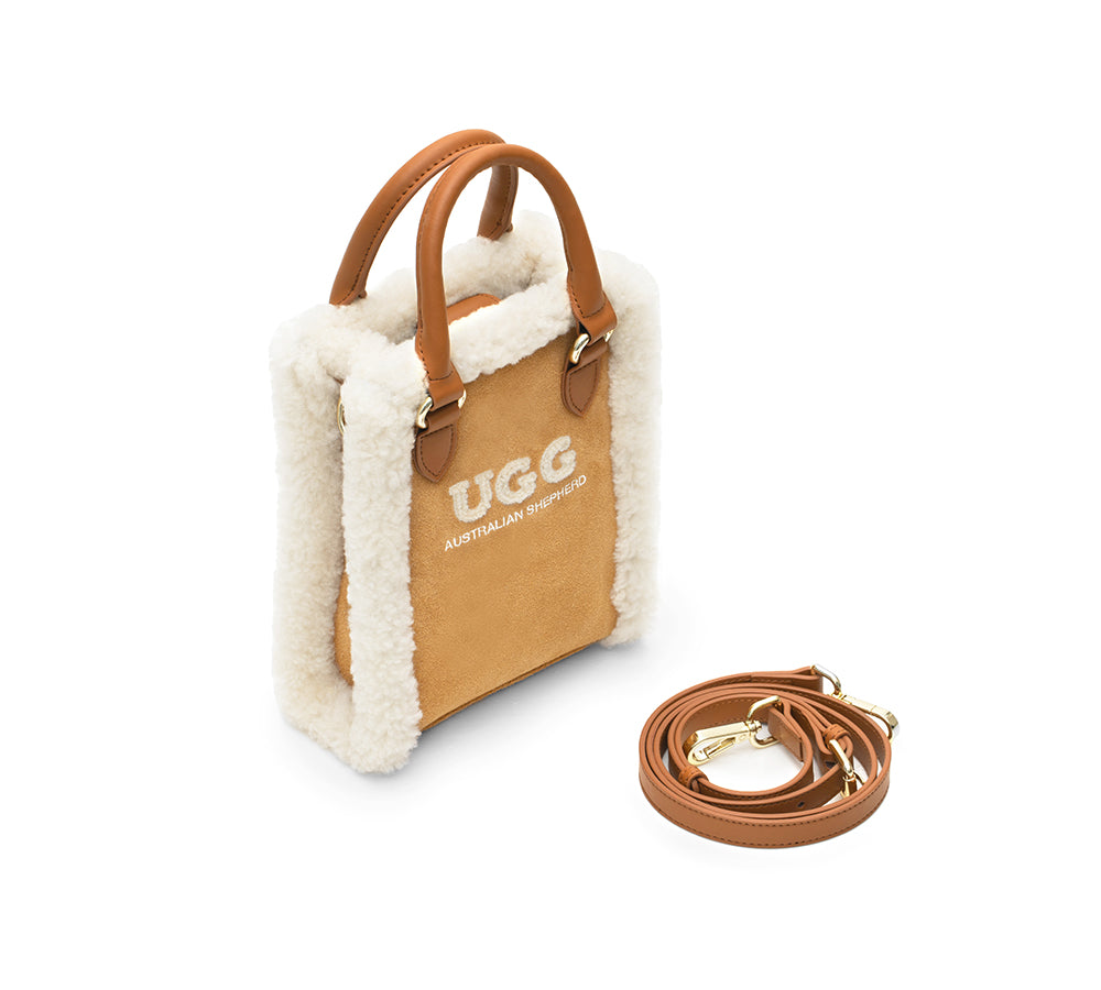 AUSTRALIAN SHEPHERD® Women Fluffy Wool Adjustable Strap Over Shoulder Charlie Bag-PEROZ Accessories