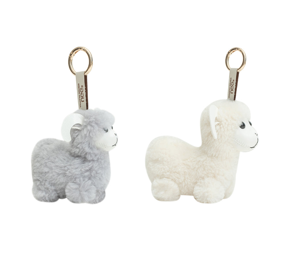 AUSTRALIAN SHEPHERD Fluffy Wool Sheep Puffle Keyring