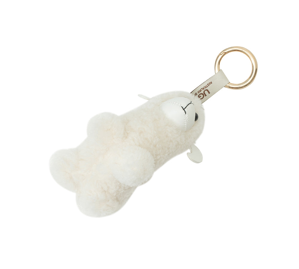 AUSTRALIAN SHEPHERD Fluffy Wool Sheep Puffle Keyring