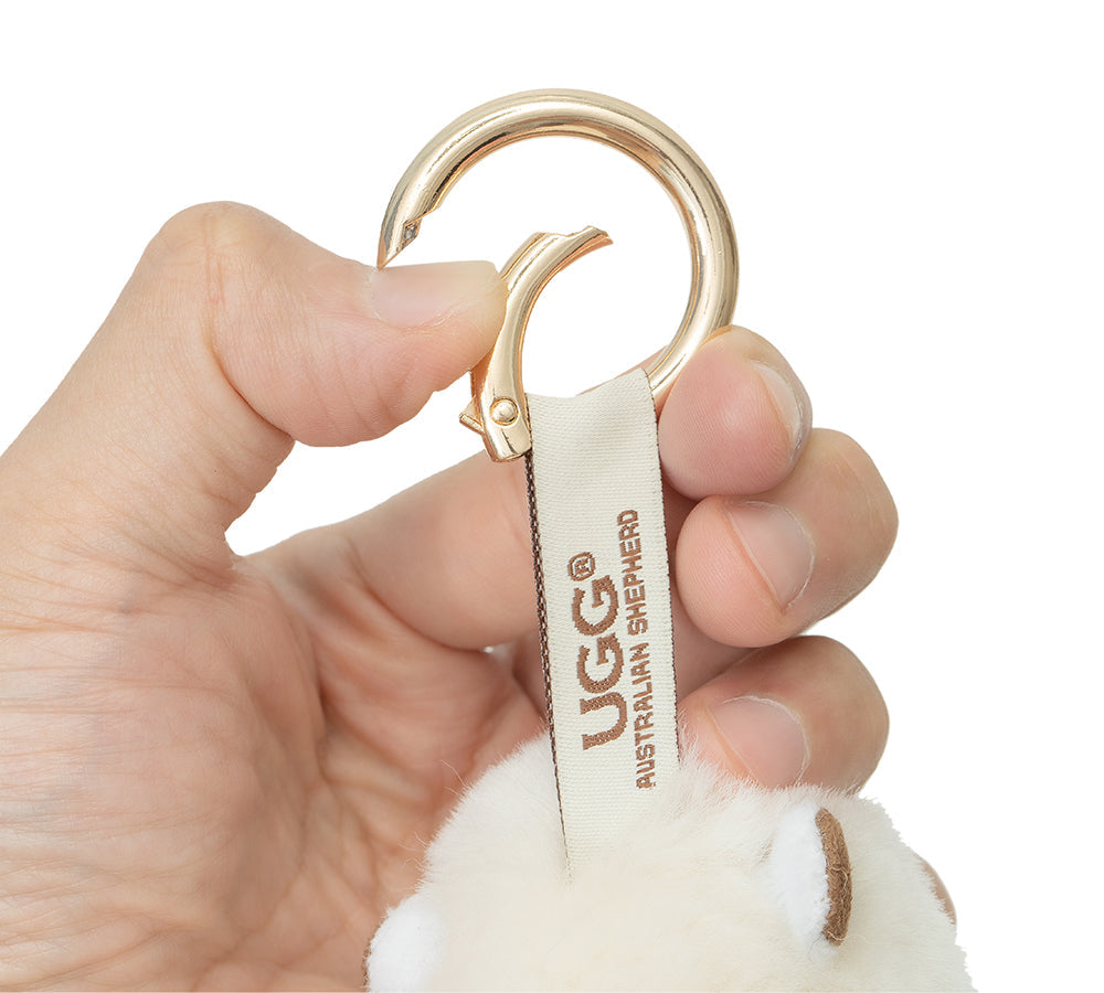AUSTRALIAN SHEPHERD UGG Keychain Fluffy Camel Twooly