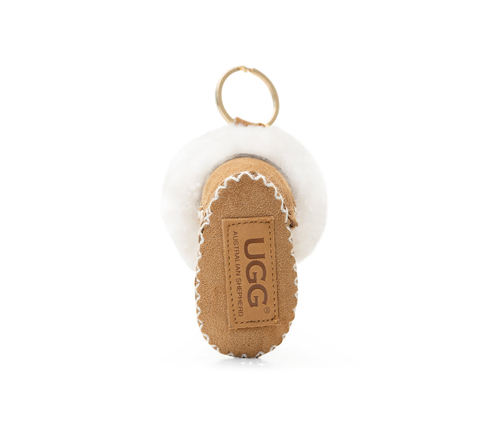 AUSTRALIAN SHEPHERD UGG Boot Fluffy Sheepskin Wool Keyring Boris-keyring-PEROZ Accessories