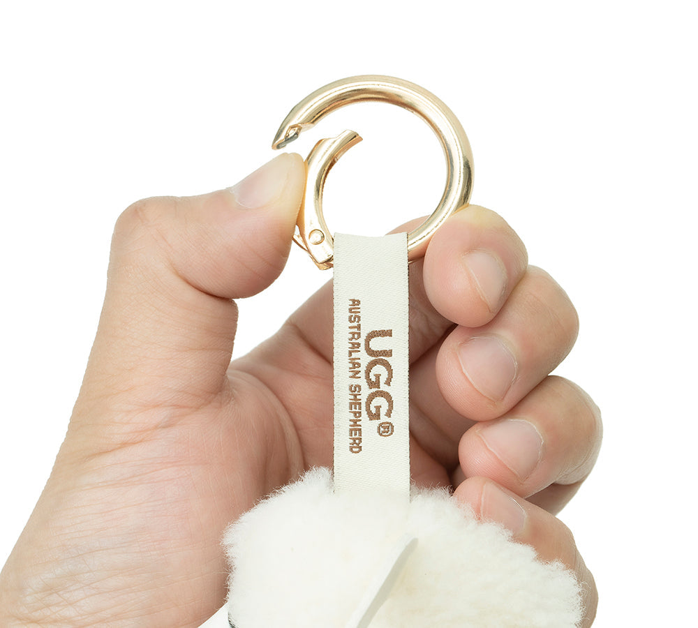 AUSTRALIAN SHEPHERD Fluffy Wool Sheep Puffle Keyring