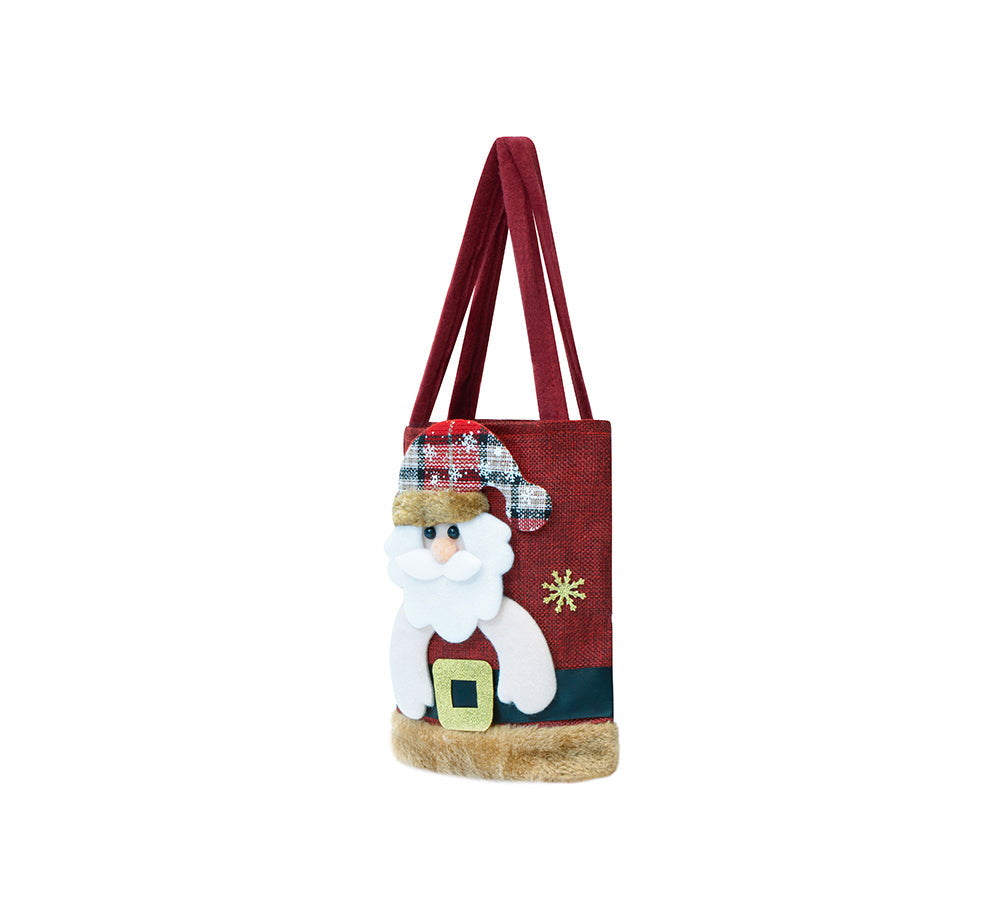 EVERAU Christmas Santa Reindeer Snowman Tote Bag Berry