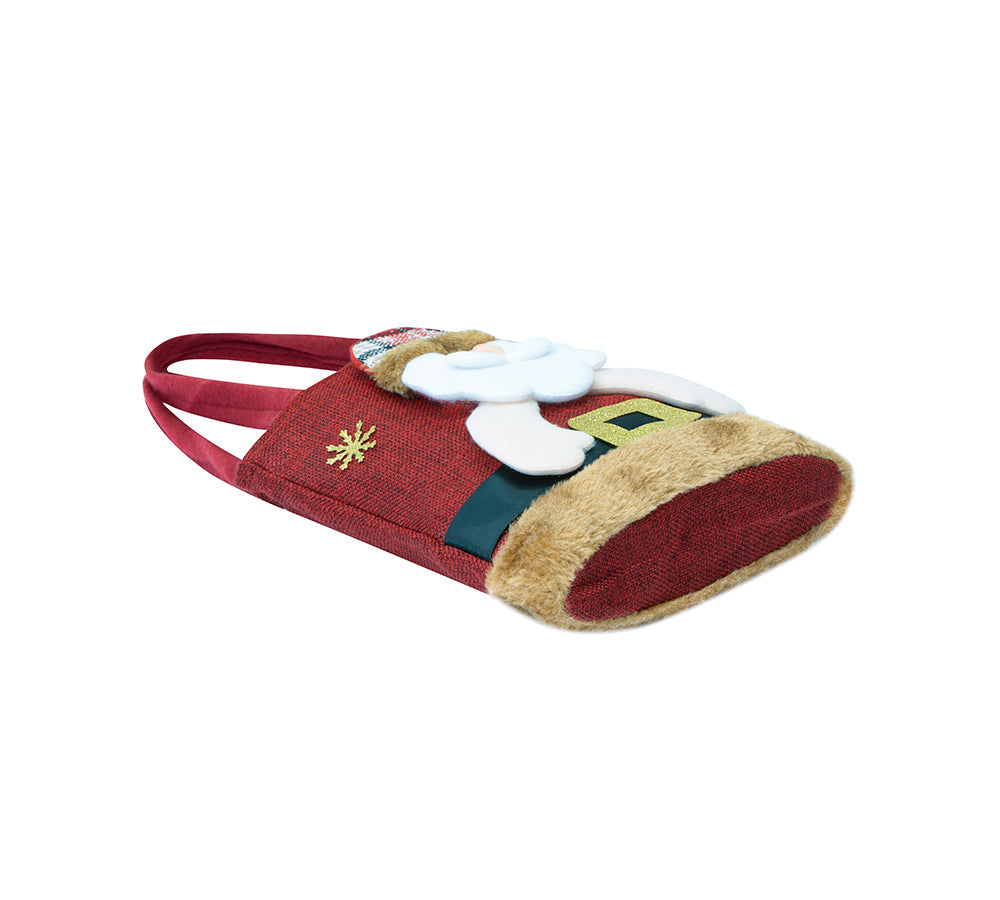 EVERAU Christmas Santa Reindeer Snowman Tote Bag Berry
