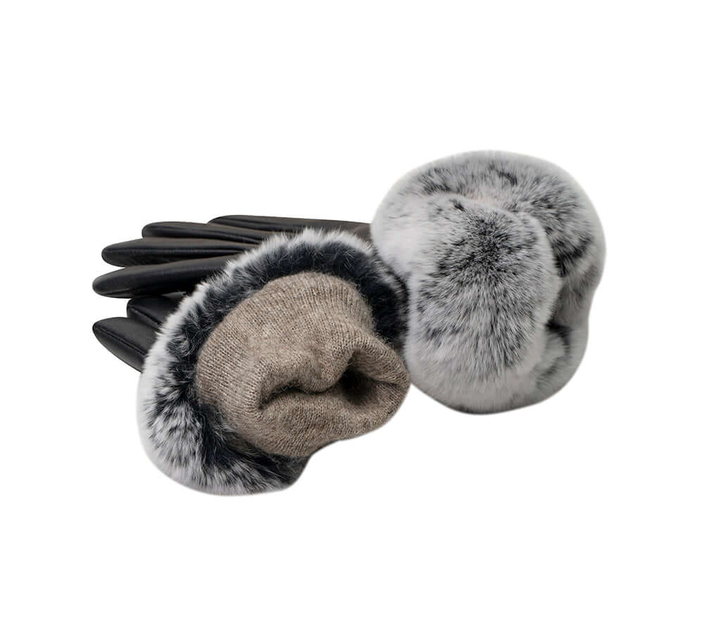 AUSTRALIAN SHEPHERD® Ladies Gloves Leather Fluffy Lennon Gloves-PEROZ Accessories