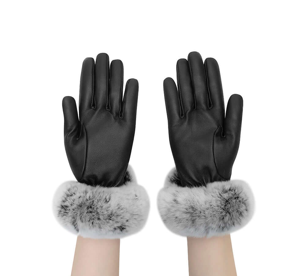 AUSTRALIAN SHEPHERD® Ladies Gloves Leather Fluffy Lennon Gloves-PEROZ Accessories