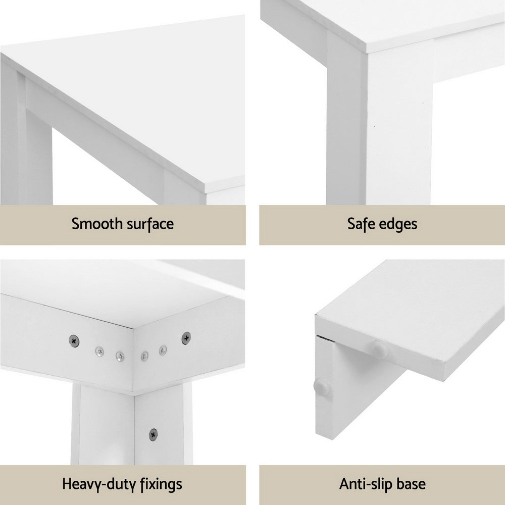 1 Artiss Dining Table and 4 Chairs Set Rectangle White-Furniture > Dining > Dining Set-PEROZ Accessories