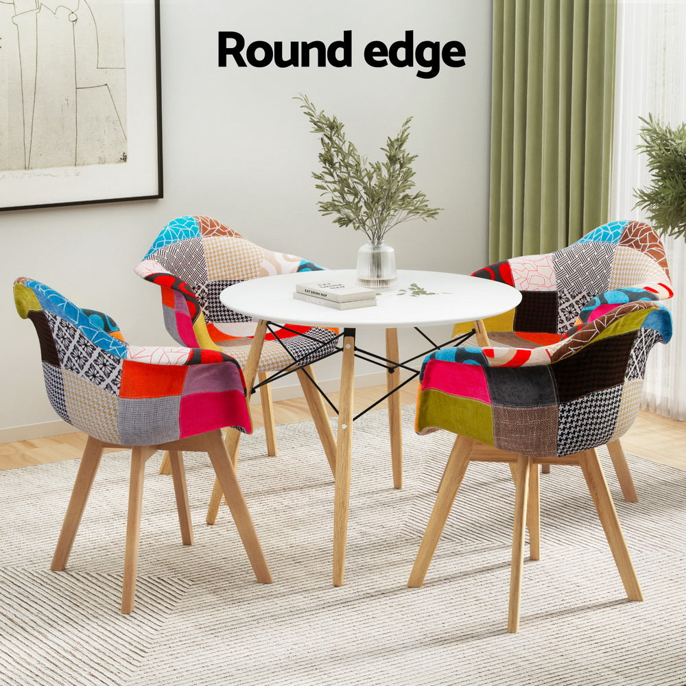 1 Artiss Dining Table and 4 Chairs Set DSW White-Furniture > Dining > Dining Tables-PEROZ Accessories